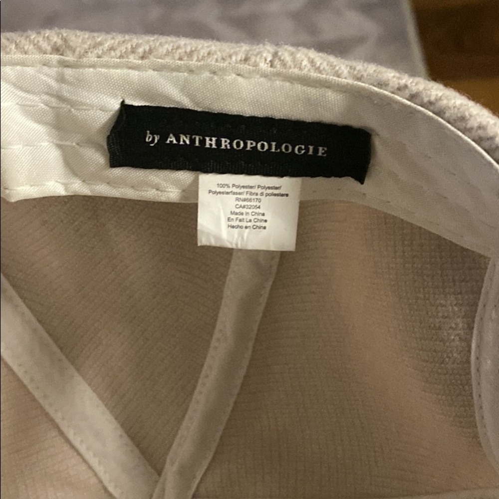 Anthropologie Cream Baseball Hat